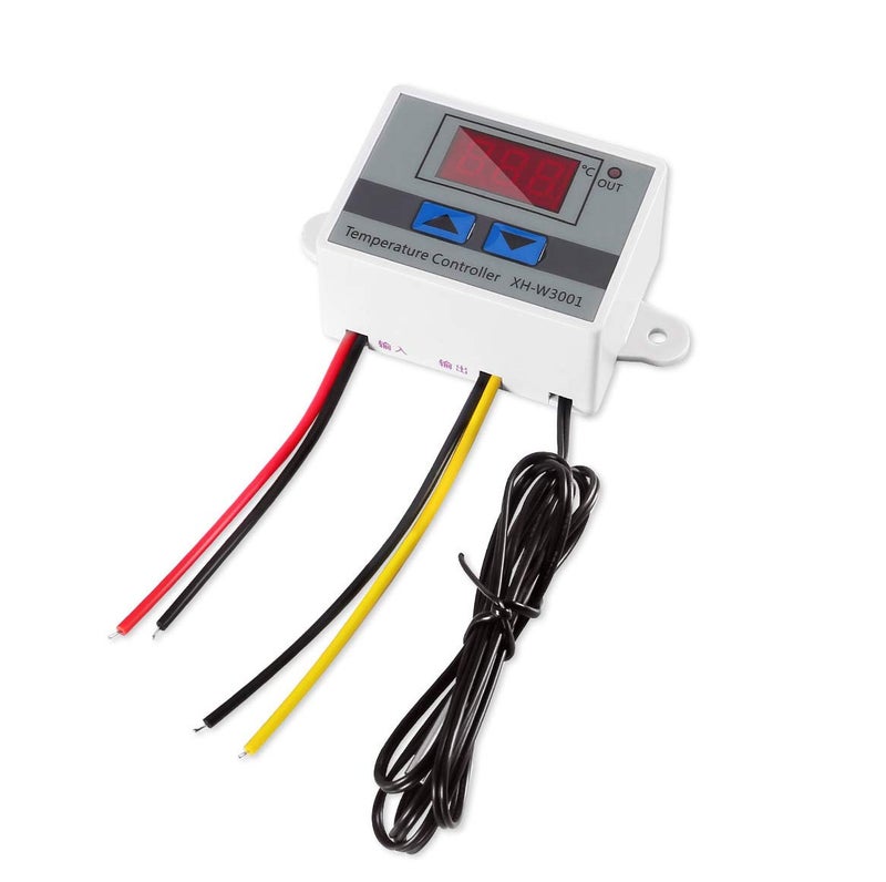 UMLIFE Digital LED Temperature Controller Module, XH-W3001 Thermostat Switch with Waterproof Probe, Programmable Heating Cooling Thermostat (12V 10A 120W) - Image 1